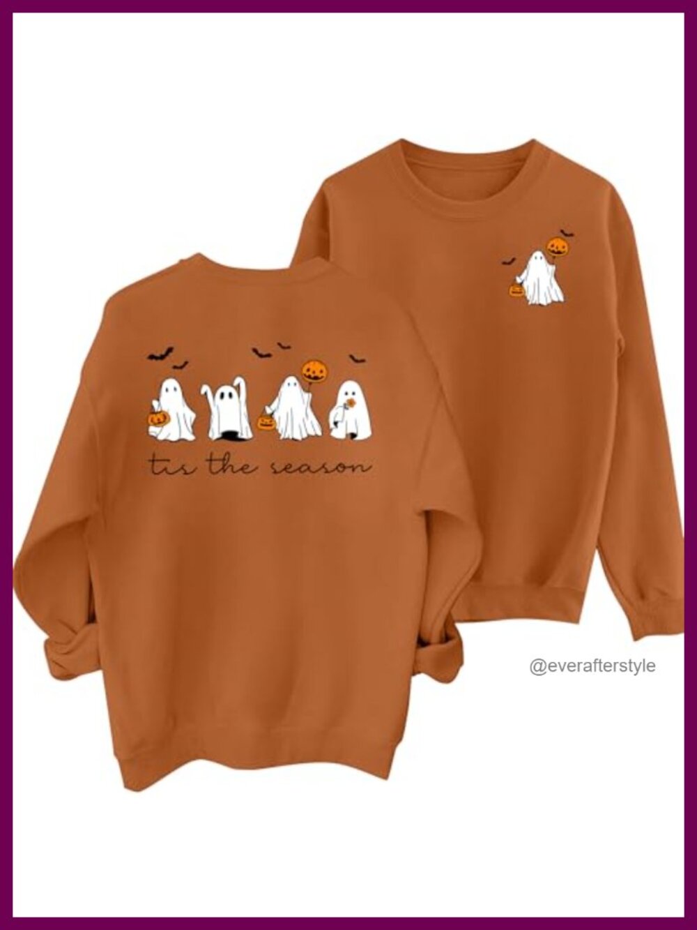 Halloween Sweatshirt Womens Soft Pullover Pumpkin Ghost Long Sleeve
